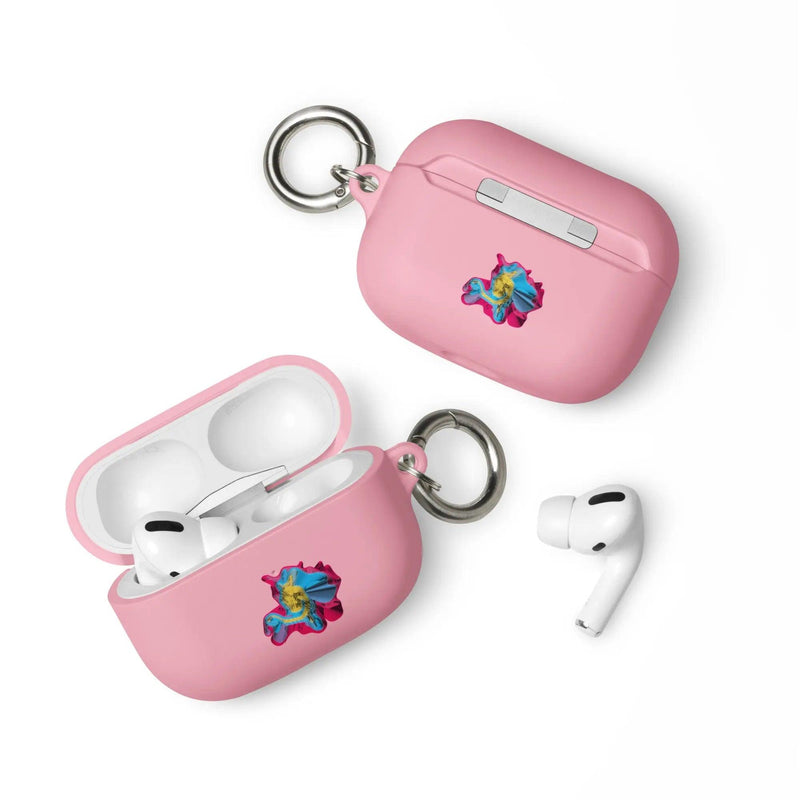 Load image into Gallery viewer, Warm Colorful Waves 2-in-1 Cool Shock Resistant Tough AirPods Case with Metal Carabiner CREATIVETECH