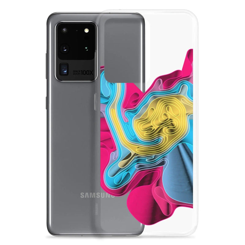 Load image into Gallery viewer, Warm Colorful Waves Flexible Clear Samsung Case Bump Resistant Corners CREATIVETECH