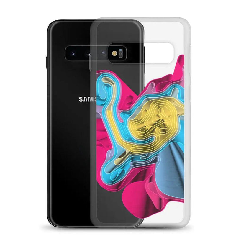 Load image into Gallery viewer, Warm Colorful Waves Flexible Clear Samsung Case Bump Resistant Corners CREATIVETECH