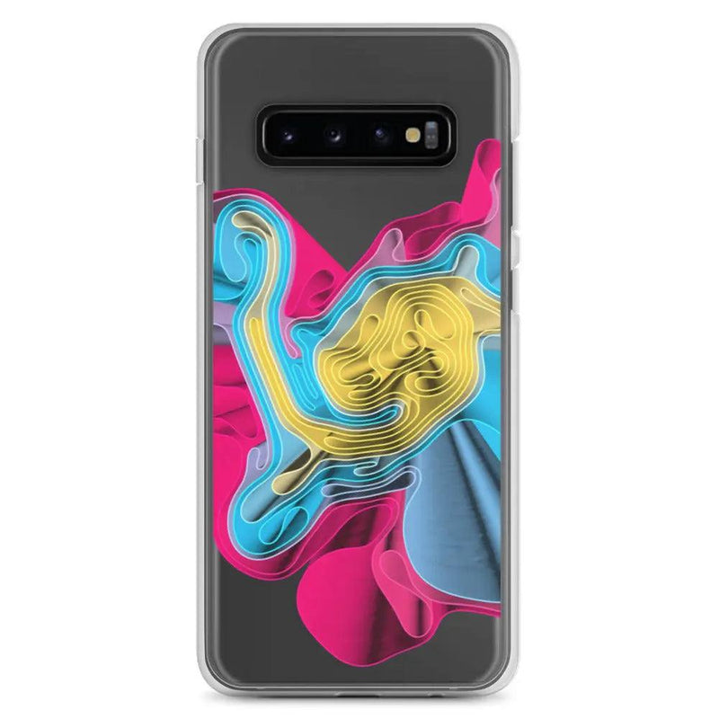 Load image into Gallery viewer, Warm Colorful Waves Flexible Clear Samsung Case Bump Resistant Corners CREATIVETECH