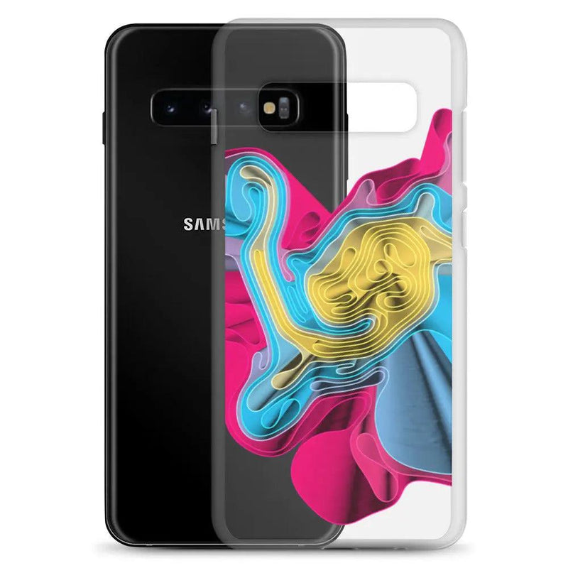 Load image into Gallery viewer, Warm Colorful Waves Flexible Clear Samsung Case Bump Resistant Corners CREATIVETECH