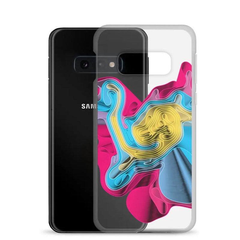 Load image into Gallery viewer, Warm Colorful Waves Flexible Clear Samsung Case Bump Resistant Corners CREATIVETECH