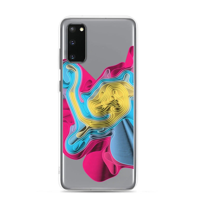 Load image into Gallery viewer, Warm Colorful Waves Flexible Clear Samsung Case Bump Resistant Corners CREATIVETECH