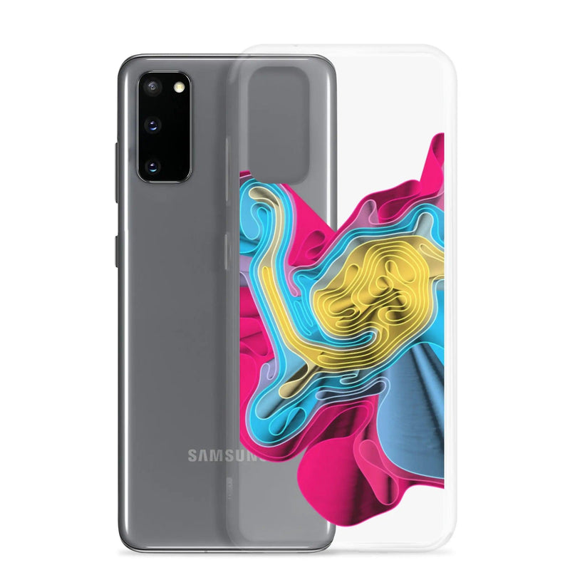 Load image into Gallery viewer, Warm Colorful Waves Flexible Clear Samsung Case Bump Resistant Corners CREATIVETECH