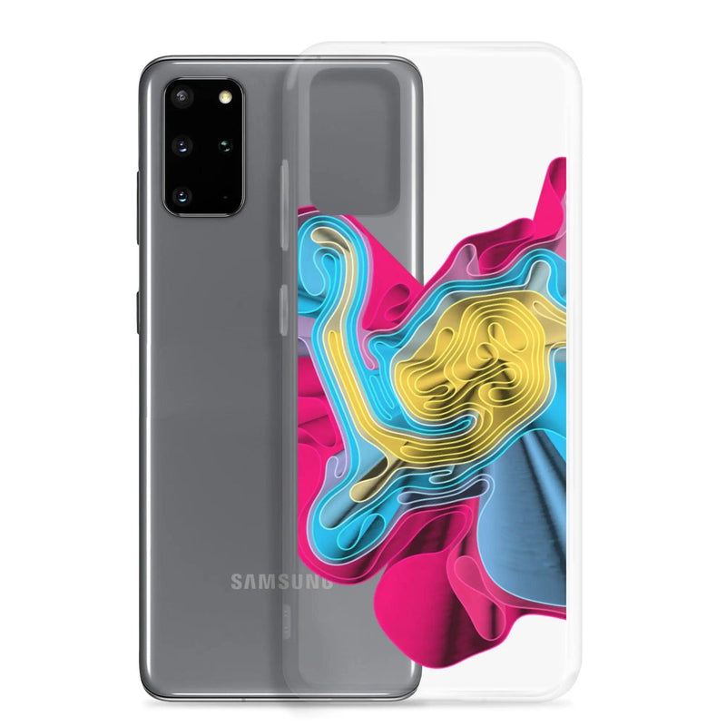 Load image into Gallery viewer, Warm Colorful Waves Flexible Clear Samsung Case Bump Resistant Corners CREATIVETECH