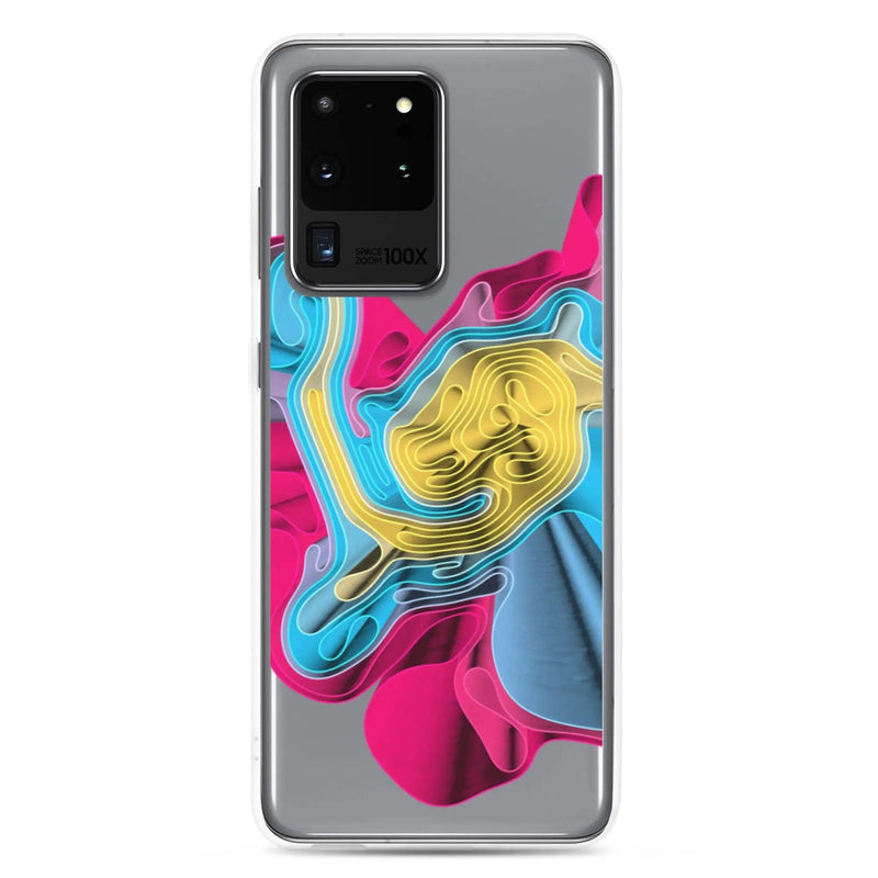 Load image into Gallery viewer, Warm Colorful Waves Flexible Clear Samsung Case Bump Resistant Corners CREATIVETECH
