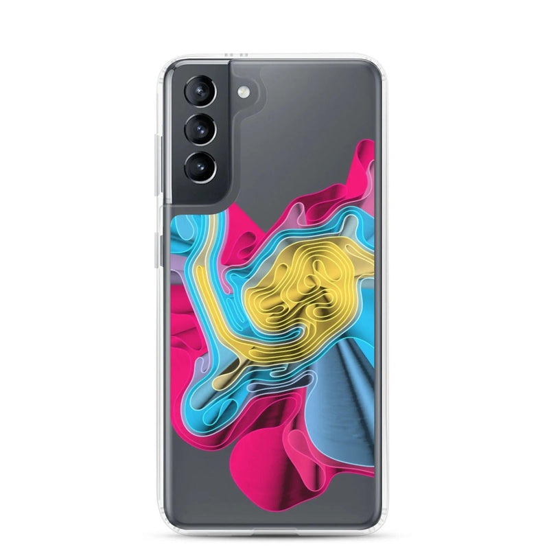 Load image into Gallery viewer, Warm Colorful Waves Flexible Clear Samsung Case Bump Resistant Corners CREATIVETECH