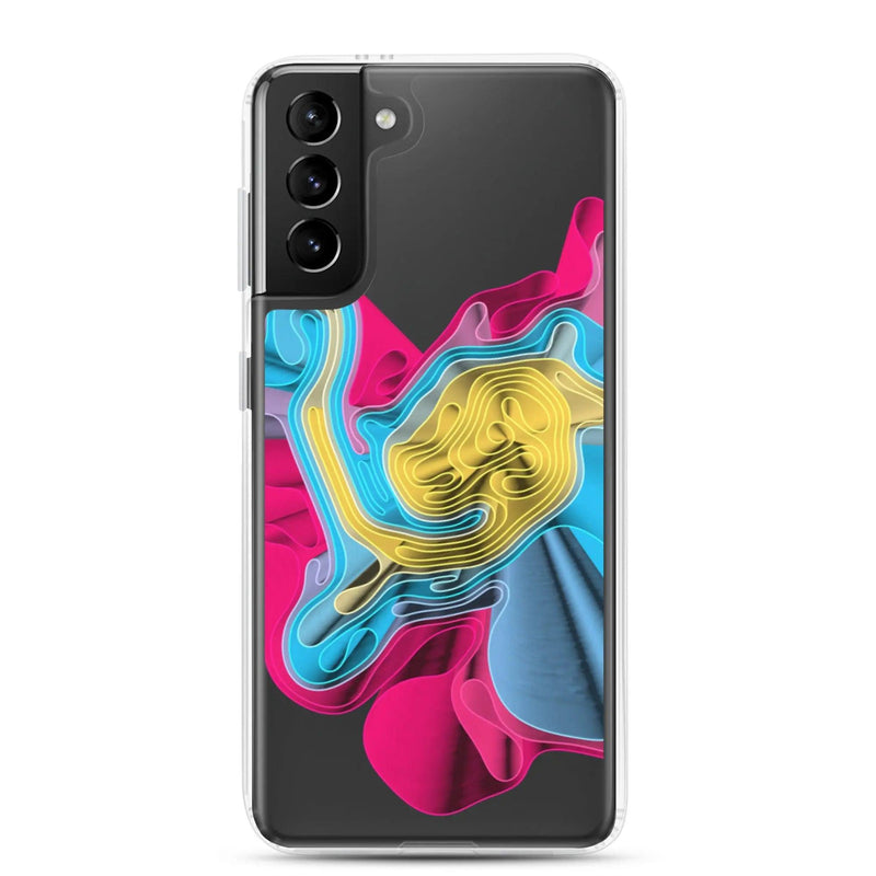 Load image into Gallery viewer, Warm Colorful Waves Flexible Clear Samsung Case Bump Resistant Corners CREATIVETECH