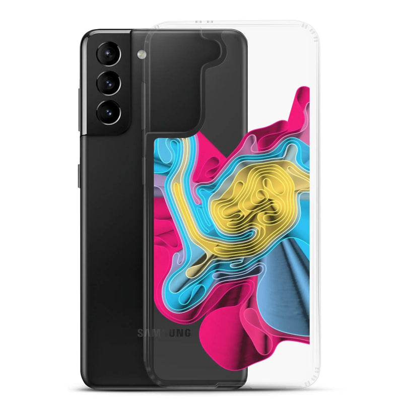 Load image into Gallery viewer, Warm Colorful Waves Flexible Clear Samsung Case Bump Resistant Corners CREATIVETECH