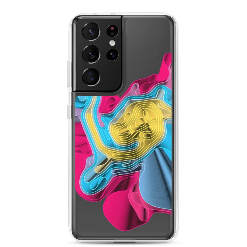 Load image into Gallery viewer, Warm Colorful Waves Flexible Clear Samsung Case Bump Resistant Corners CREATIVETECH