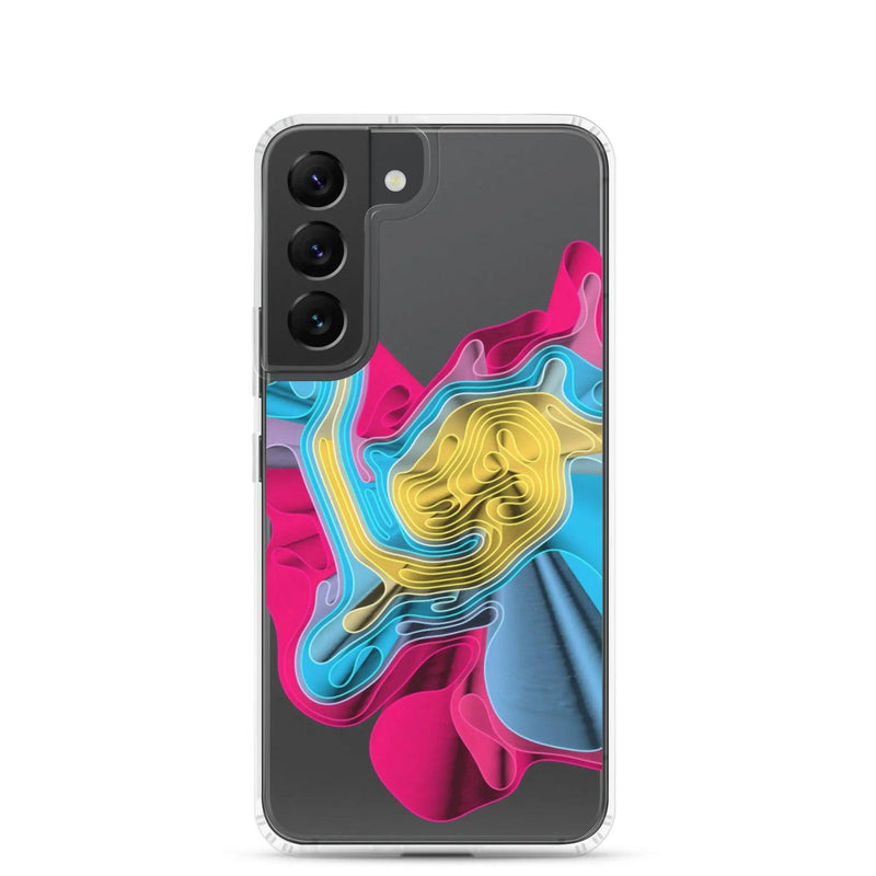 Load image into Gallery viewer, Warm Colorful Waves Flexible Clear Samsung Case Bump Resistant Corners CREATIVETECH