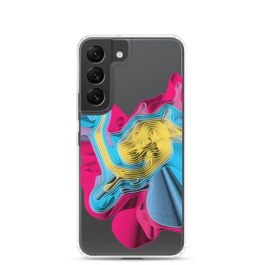 Warm Colorful Waves Flexible Clear Samsung Case Bump Resistant Corners CREATIVETECH