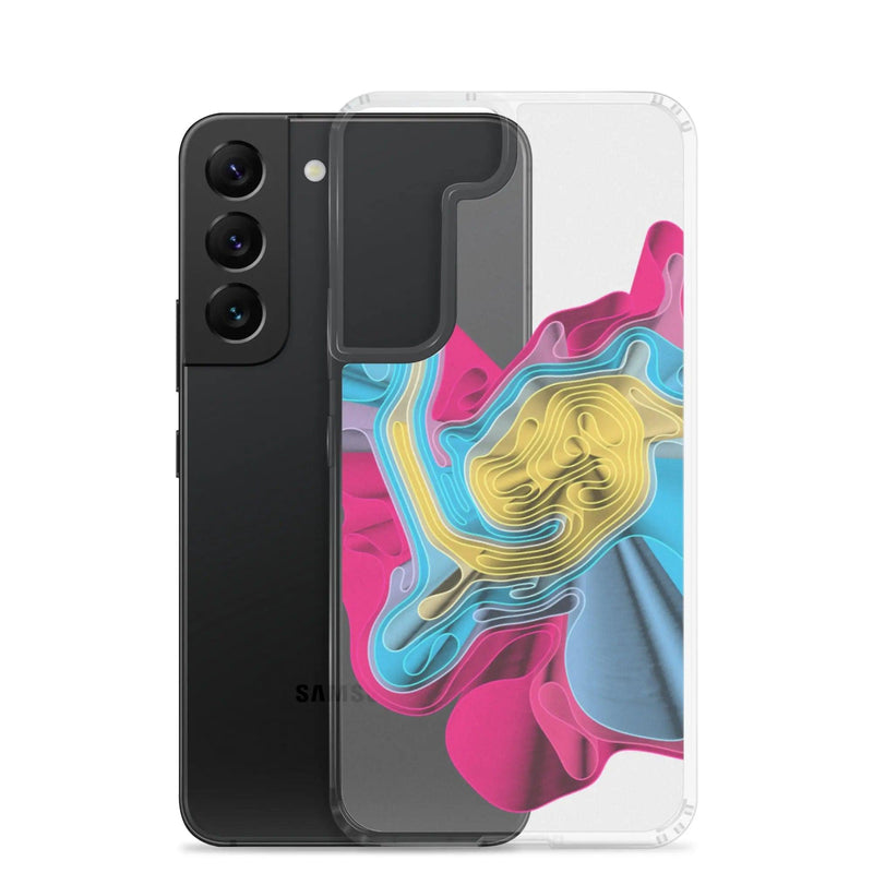 Load image into Gallery viewer, Warm Colorful Waves Flexible Clear Samsung Case Bump Resistant Corners CREATIVETECH