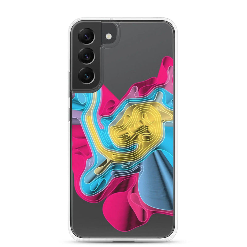 Load image into Gallery viewer, Warm Colorful Waves Flexible Clear Samsung Case Bump Resistant Corners CREATIVETECH