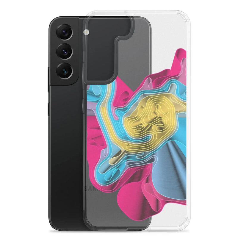 Load image into Gallery viewer, Warm Colorful Waves Flexible Clear Samsung Case Bump Resistant Corners CREATIVETECH