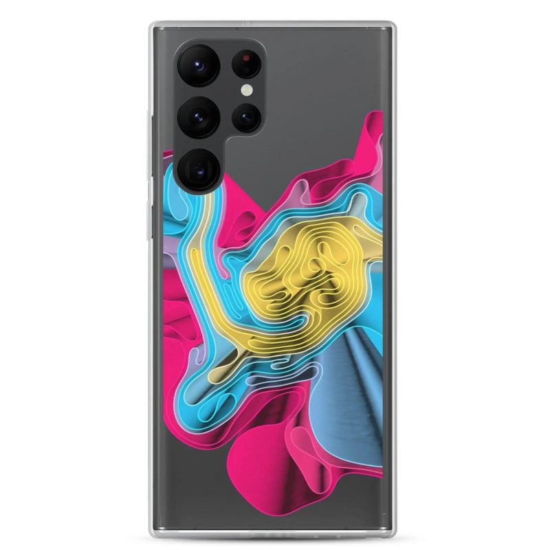 Load image into Gallery viewer, Warm Colorful Waves Flexible Clear Samsung Case Bump Resistant Corners CREATIVETECH