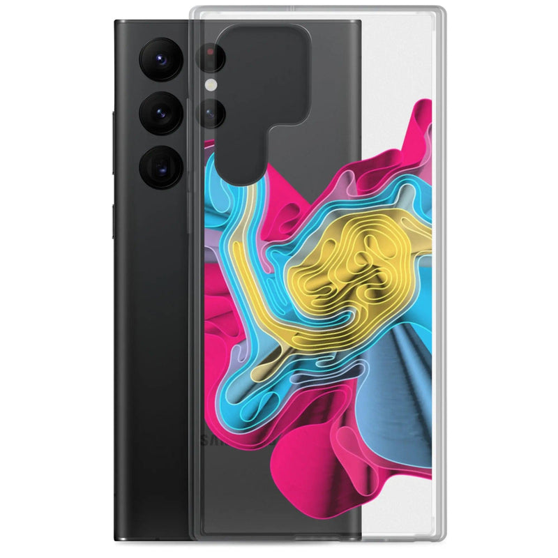 Load image into Gallery viewer, Warm Colorful Waves Flexible Clear Samsung Case Bump Resistant Corners CREATIVETECH