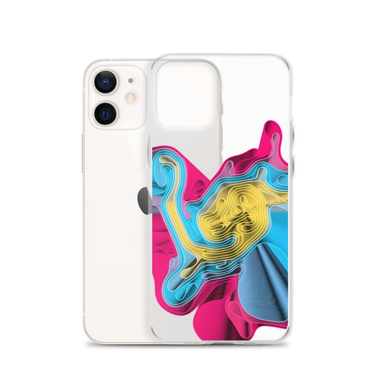 Warm Colorful Waves Flexible Clear iPhone Case Bump Resistant Corners CREATIVETECH