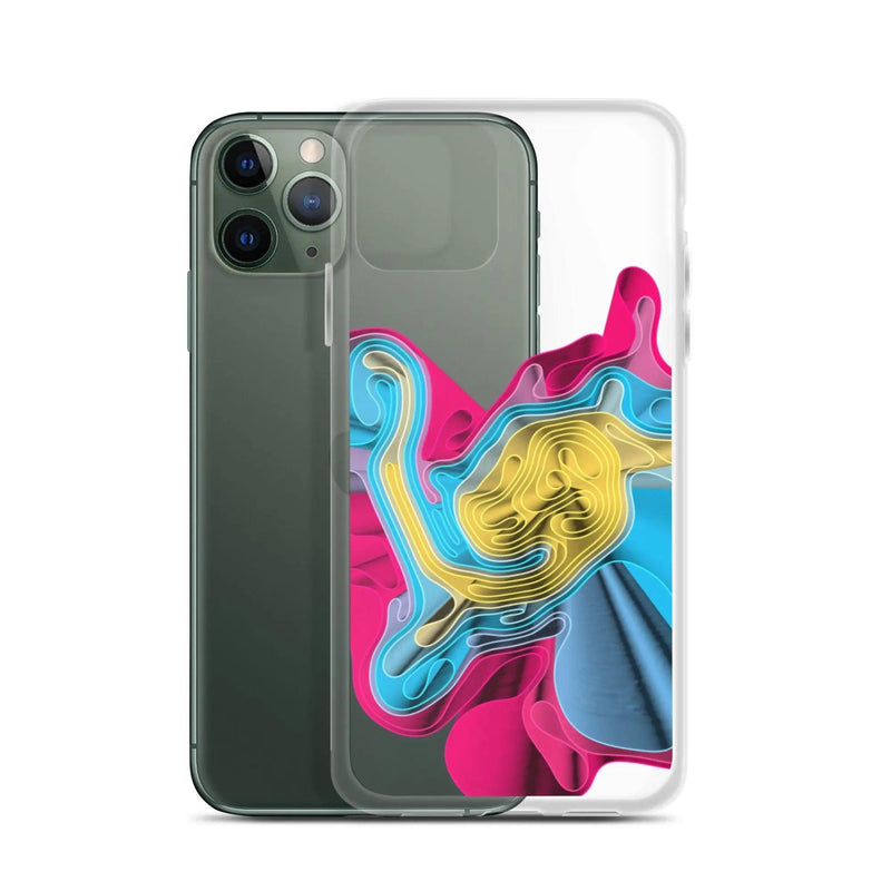Load image into Gallery viewer, Warm Colorful Waves Flexible Clear iPhone Case Bump Resistant Corners CREATIVETECH
