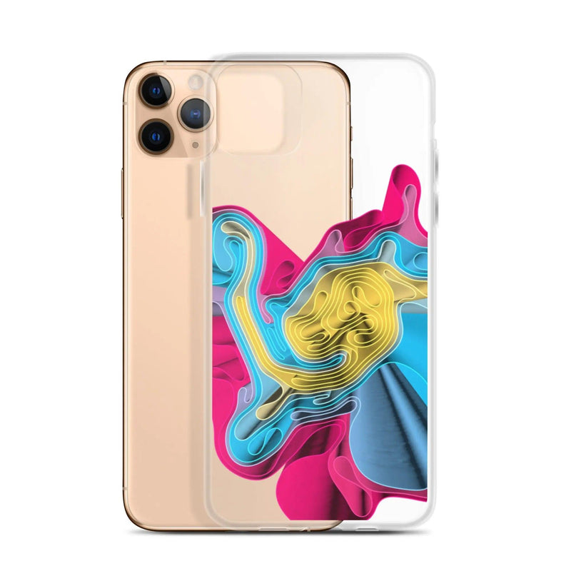 Load image into Gallery viewer, Warm Colorful Waves Flexible Clear iPhone Case Bump Resistant Corners CREATIVETECH