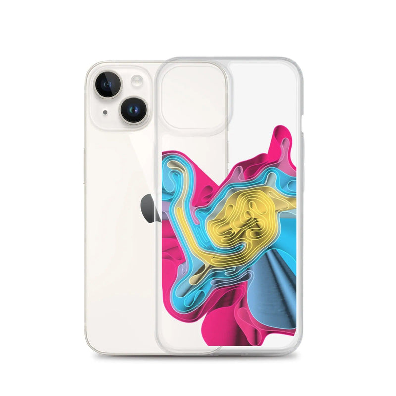 Load image into Gallery viewer, Warm Colorful Waves Flexible Clear iPhone Case Bump Resistant Corners CREATIVETECH