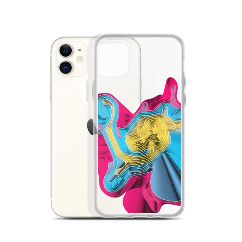Load image into Gallery viewer, Warm Colorful Waves Flexible Clear iPhone Case Bump Resistant Corners CREATIVETECH