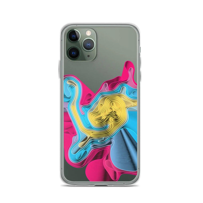 Load image into Gallery viewer, Warm Colorful Waves Flexible Clear iPhone Case Bump Resistant Corners CREATIVETECH