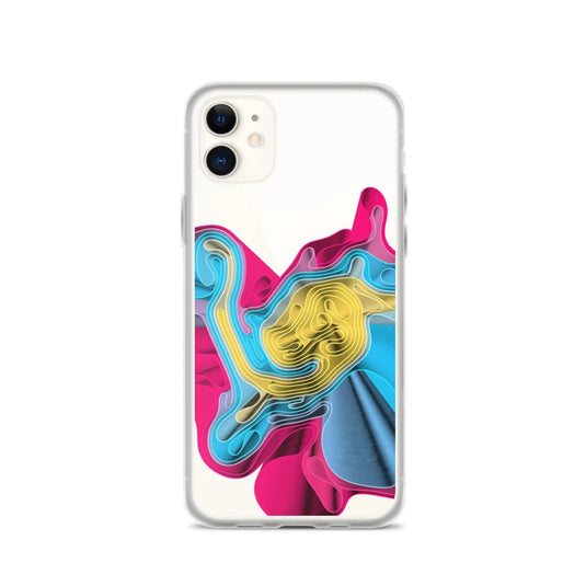 Warm Colorful Waves Flexible Clear iPhone Case Bump Resistant Corners CREATIVETECH