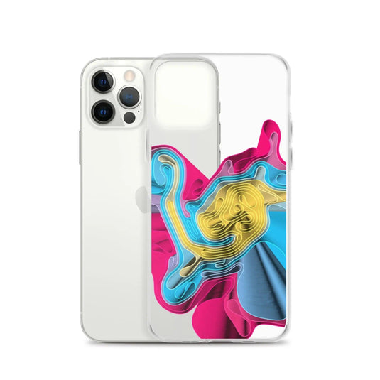 Warm Colorful Waves Flexible Clear iPhone Case Bump Resistant Corners CREATIVETECH