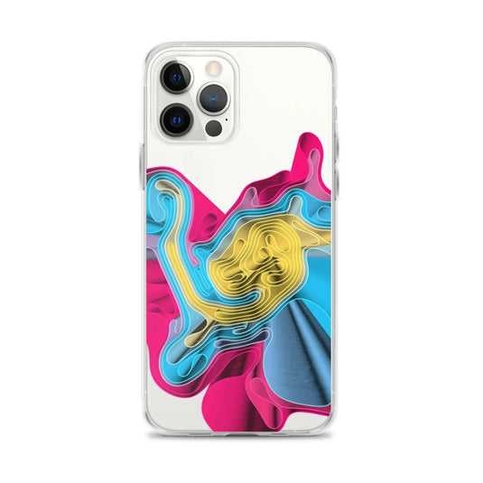 Warm Colorful Waves Flexible Clear iPhone Case Bump Resistant Corners CREATIVETECH