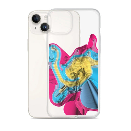 Warm Colorful Waves Flexible Clear iPhone Case Bump Resistant Corners CREATIVETECH