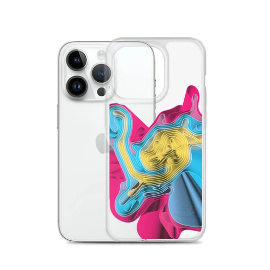 Warm Colorful Waves Flexible Clear iPhone Case Bump Resistant Corners CREATIVETECH