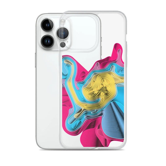 Warm Colorful Waves Flexible Clear iPhone Case Bump Resistant Corners CREATIVETECH