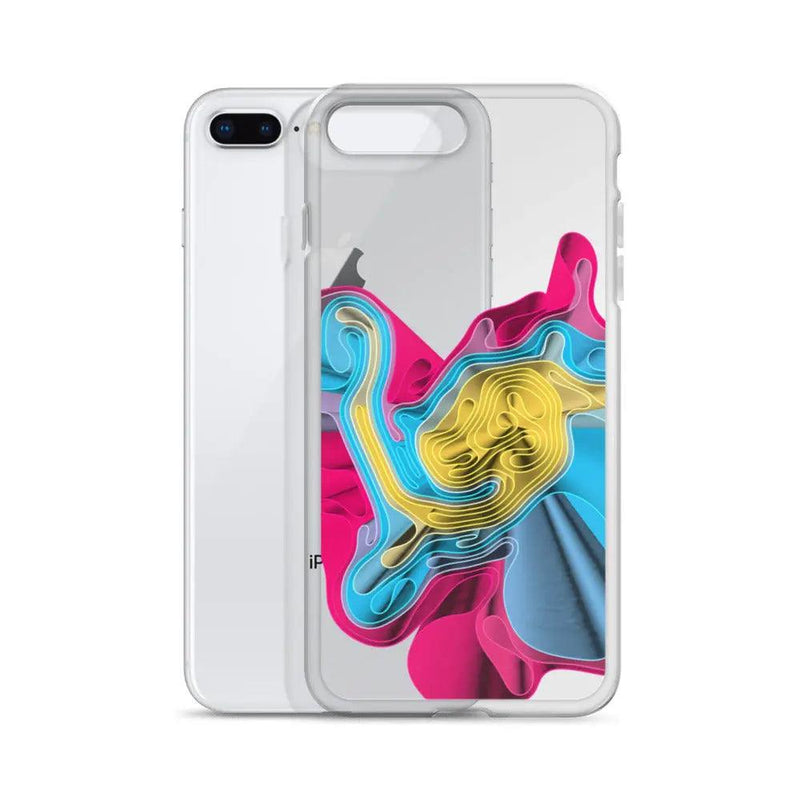 Load image into Gallery viewer, Warm Colorful Waves Flexible Clear iPhone Case Bump Resistant Corners CREATIVETECH