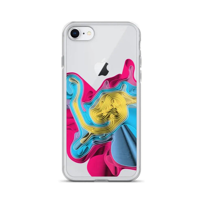 Load image into Gallery viewer, Warm Colorful Waves Flexible Clear iPhone Case Bump Resistant Corners CREATIVETECH