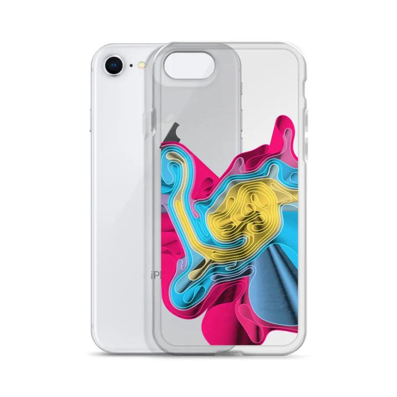 Load image into Gallery viewer, Warm Colorful Waves Flexible Clear iPhone Case Bump Resistant Corners CREATIVETECH