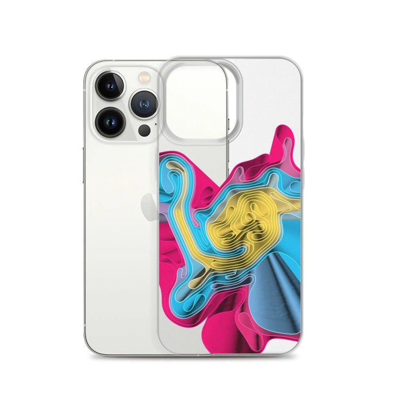Load image into Gallery viewer, Warm Colorful Waves Flexible Clear iPhone Case Bump Resistant Corners CREATIVETECH