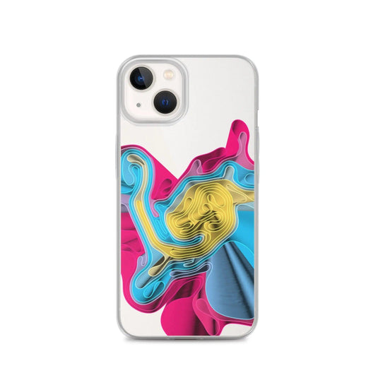 Warm Colorful Waves Flexible Clear iPhone Case Bump Resistant Corners CREATIVETECH