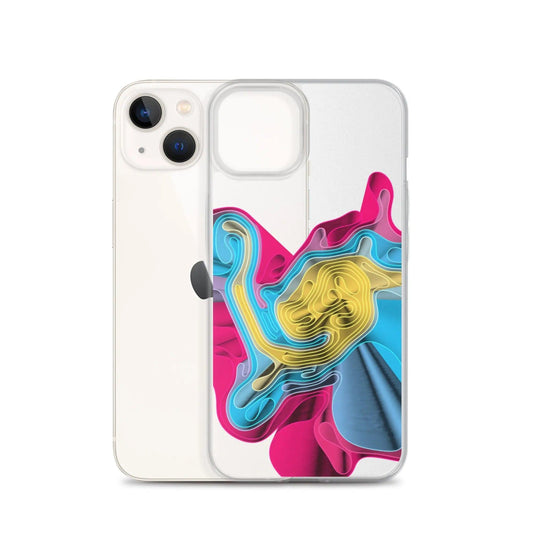 Warm Colorful Waves Flexible Clear iPhone Case Bump Resistant Corners CREATIVETECH