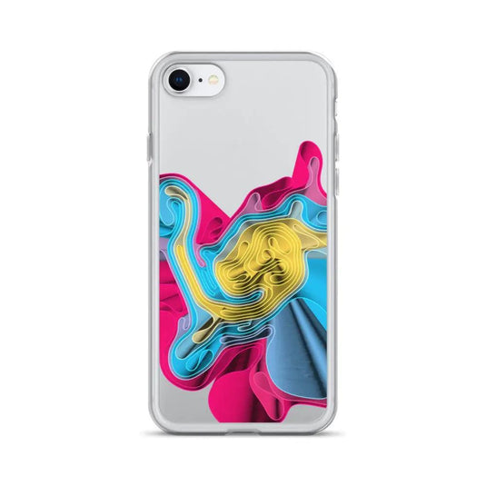 Warm Colorful Waves Flexible Clear iPhone Case Bump Resistant Corners CREATIVETECH