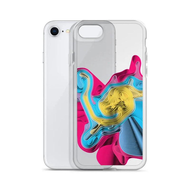 Load image into Gallery viewer, Warm Colorful Waves Flexible Clear iPhone Case Bump Resistant Corners CREATIVETECH