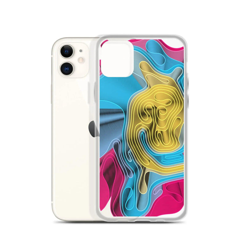 Load image into Gallery viewer, Warm Colorful Waves Variation Flexible Clear iPhone Case Bump Resistant Corners CREATIVETECH