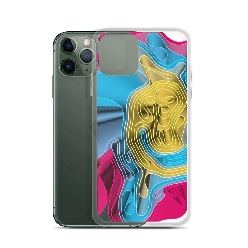 Load image into Gallery viewer, Warm Colorful Waves Variation Flexible Clear iPhone Case Bump Resistant Corners CREATIVETECH