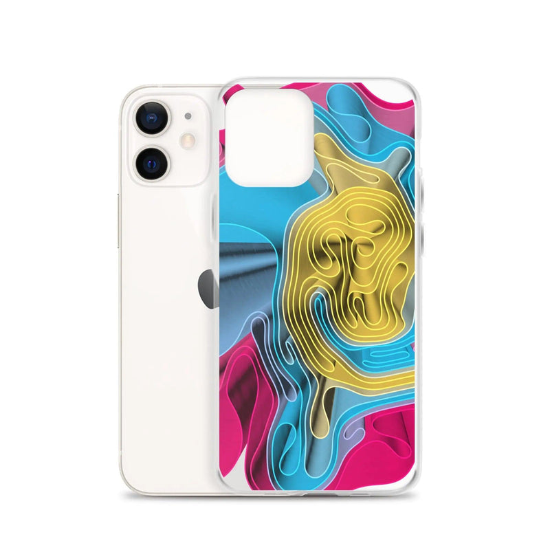 Load image into Gallery viewer, Warm Colorful Waves Variation Flexible Clear iPhone Case Bump Resistant Corners CREATIVETECH