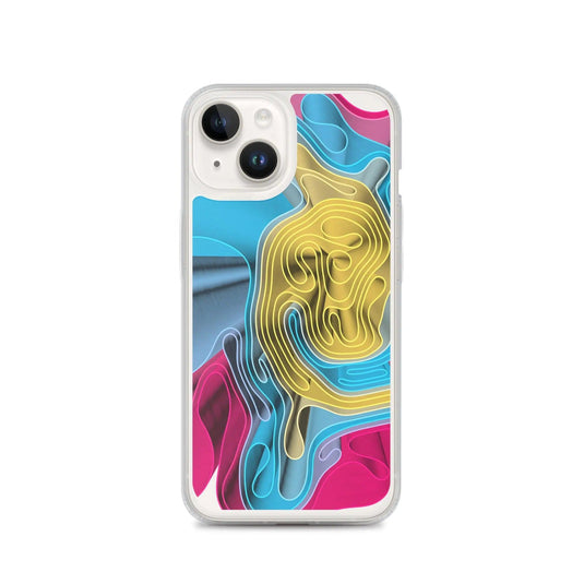 Warm Colorful Waves Variation Flexible Clear iPhone Case Bump Resistant Corners CREATIVETECH