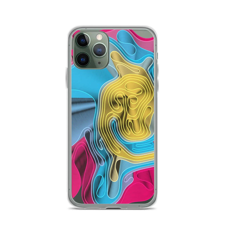 Load image into Gallery viewer, Warm Colorful Waves Variation Flexible Clear iPhone Case Bump Resistant Corners CREATIVETECH