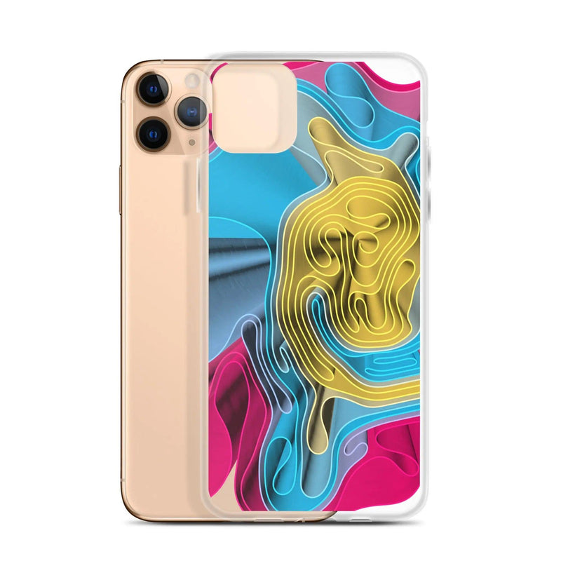 Load image into Gallery viewer, Warm Colorful Waves Variation Flexible Clear iPhone Case Bump Resistant Corners CREATIVETECH