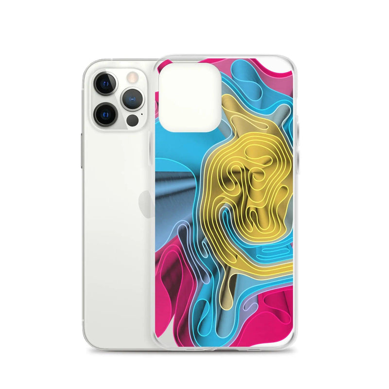 Load image into Gallery viewer, Warm Colorful Waves Variation Flexible Clear iPhone Case Bump Resistant Corners CREATIVETECH