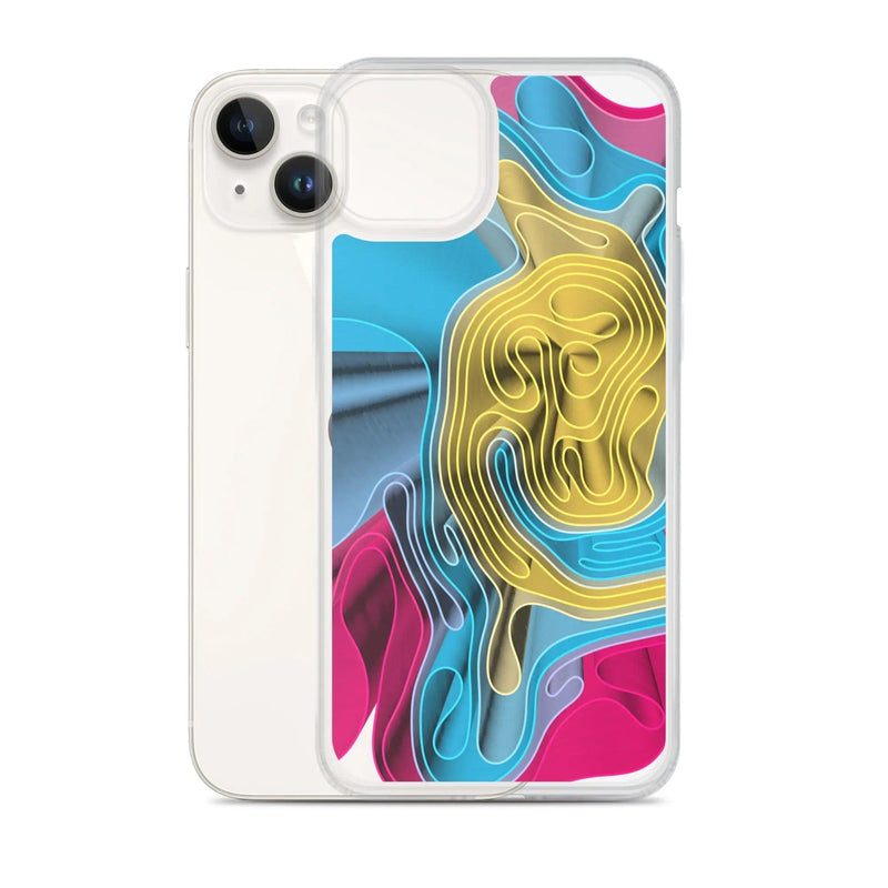 Load image into Gallery viewer, Warm Colorful Waves Variation Flexible Clear iPhone Case Bump Resistant Corners CREATIVETECH