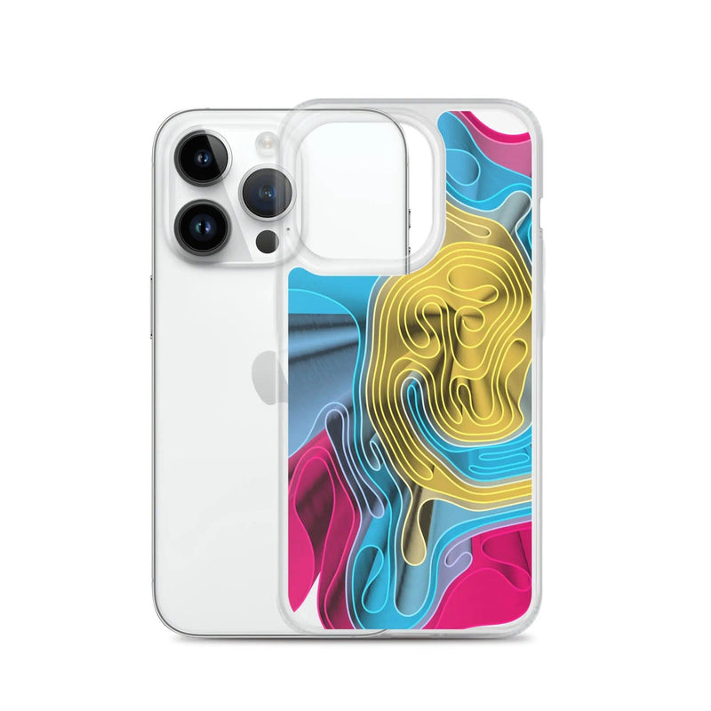Load image into Gallery viewer, Warm Colorful Waves Variation Flexible Clear iPhone Case Bump Resistant Corners CREATIVETECH